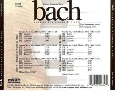 Richard Kapp, Mela Tenenbaum - J.S. Bach: Sonatas for Violin and Piano (1999)