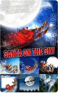 Santa on the sky - UHQ Stock Photo