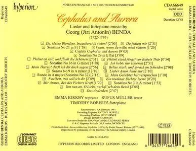 Emma Kirkby, Rufus Muller, Timothy Roberts - Georg Benda: Cephalus and Aurora - Lieder & Fortepiano Music (1994)