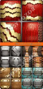 Metal and wood background vector