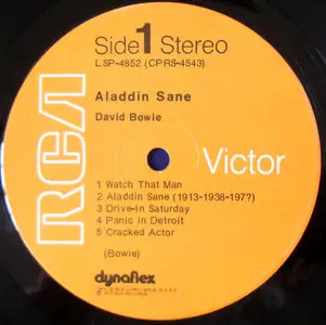 David Bowie - Aladdin Sane (US RCA Dynaflex Promo) Vinyl rip in 24 Bit/ 96 Khz + CD 
