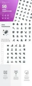 Virus Transmission Glyph Icons