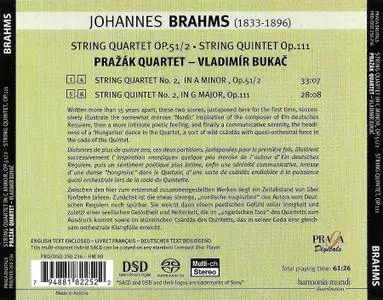 Pražák Quartet - Johannes Brahms: String Quartet No. 2 Op. 51/2, String Quintet No. 2 Op. 111 (2006)