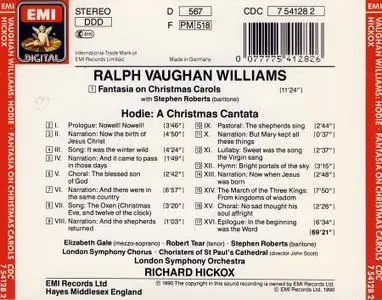 Richard Hickox, London Symphony Orchestra - Vaughan Williams: Hodie, Fantasia on Christmas Carols (1990)