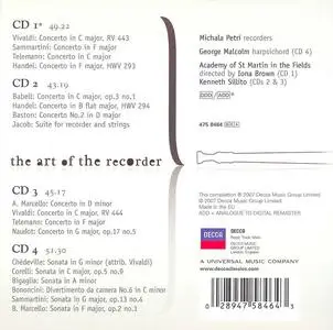 Michala Petri - The art of the recorder: Vivaldi, Handel, Telemann, Sammartini [4CDs] (2007)
