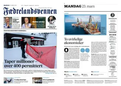Fædrelandsvennen – 23. mars 2020