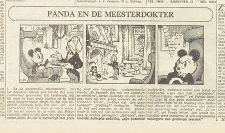 Kranten Strips 00 Panda V028 Panda En De Meester Dokter Haarlems Dagblad 1952