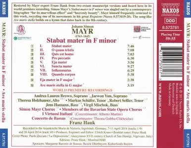 Franz Hauk, Simon Mayr Choir, Concerto de Bassus - Johann Simon Mayr: Stabat Mater in F minor (2017)