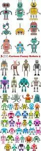 Vectors - Cartoon Funny Robots 5