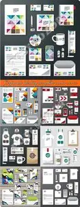 Corporate identity template vector set 32