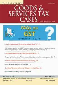 Goods & Services Tax Cases - January 16, 2018