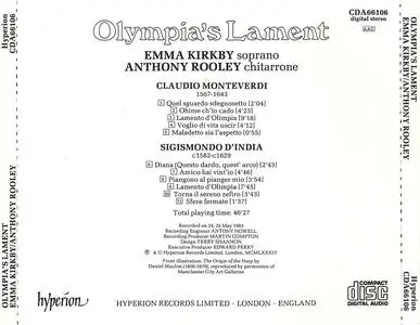 Emma Kirkby, Anthony Rooley - Monteverdi & India: Olympia's Lament (1986)