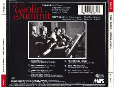 Stéphane Grappelli, Jean-Luc Ponty, Stuff Smith, Svend Asmussen - Violin Summit (1966)