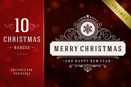 CreativeMarket - 10 Christmas labels and badges