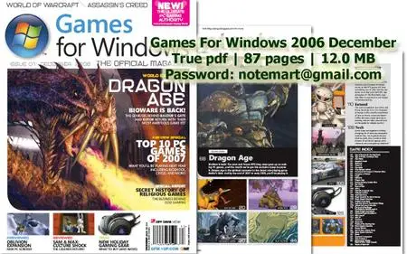 Games For Windows Magazine  - 2006 December. [Repost] - With fpt2share link!