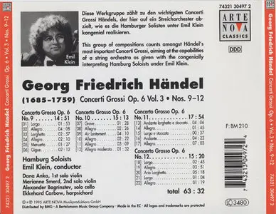 Handel - Hamburg Soloists - Concerti Grossi Op. 6 Vol. 3 (1995)