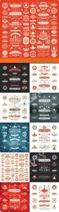 2016 Christmas Labels and Badges Vector 
