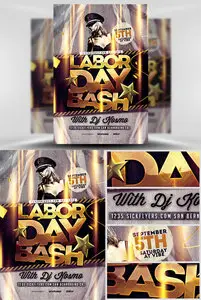 Flyer Template PSD - Labor Day Bash