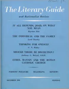 New Humanist - The Literary Guide, December 1952