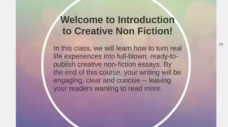 Writing Workshop: Introduction to Creative Non-Fiction