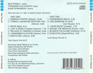 Bud Powell - Swedish Pastry (1962) {2CD Set, SteepleChase SCCD-37045/46 rel 1998}