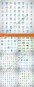 Logos water and ecology vector