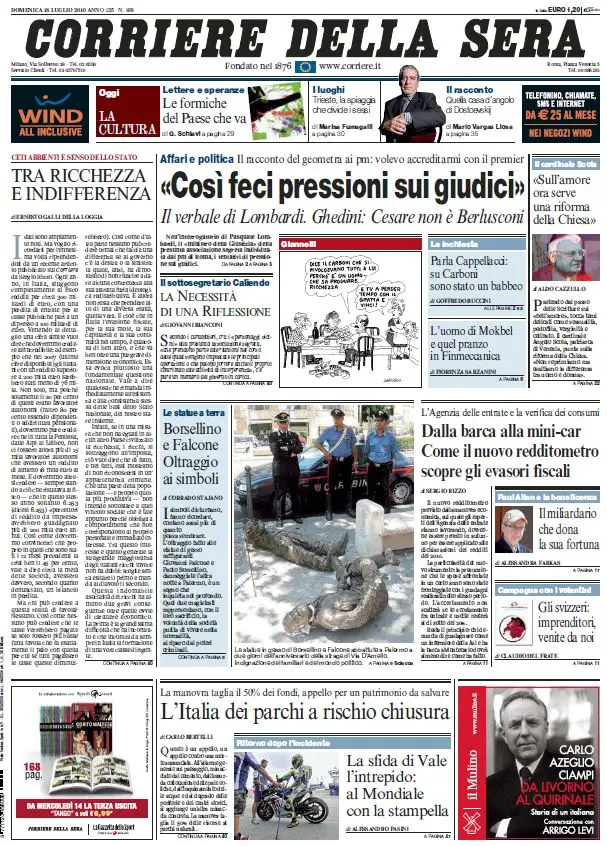 Il Corriere della Sera (18-07-10)