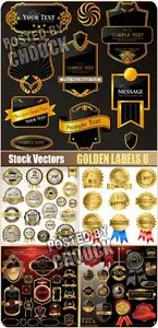 Golden labels 6 - Stock Vector