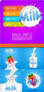 Splashes of milk advertising poster vector