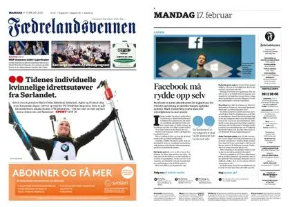 Fædrelandsvennen – 17. februar 2020