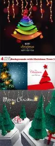 Vectors - Backgrounds with Christmas Trees 7