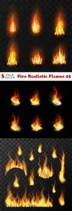 Vectors - Fire Realistic Flames 25