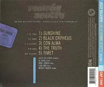 Dizzy Gillespie - Live At Ronnie Scott's, Volume One (1973) {Consolidated Artists CAP1040 rel 2014}
