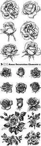Vectors - Roses Decoration Elements 4