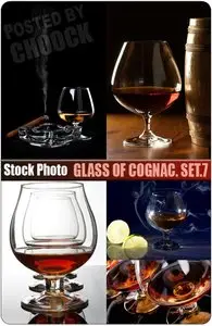Glass of cognac. Set.7 - Stock Photo