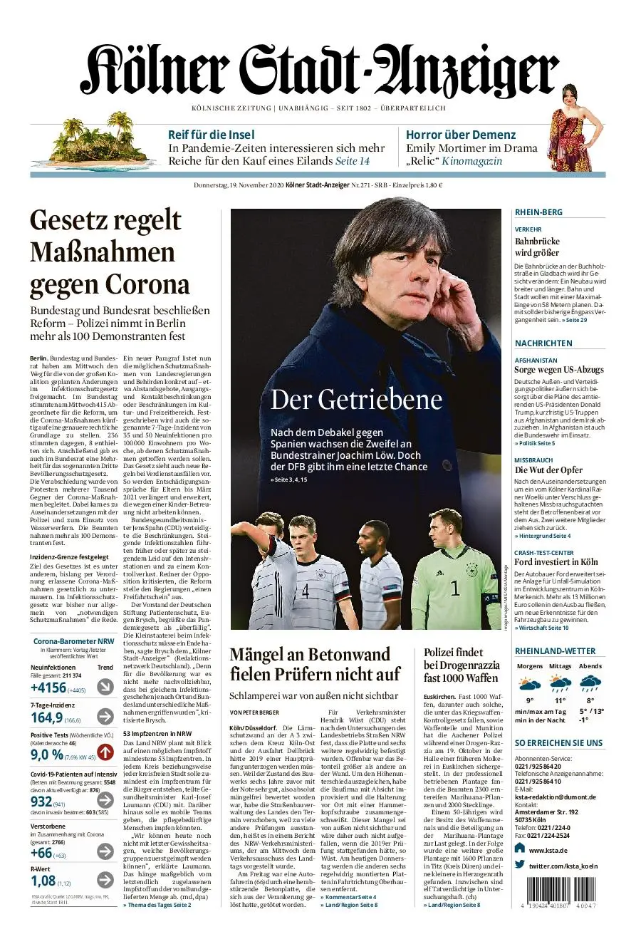 Kölner Stadt-Anzeiger Rhein-Bergischer Kreis – 19. November 2020