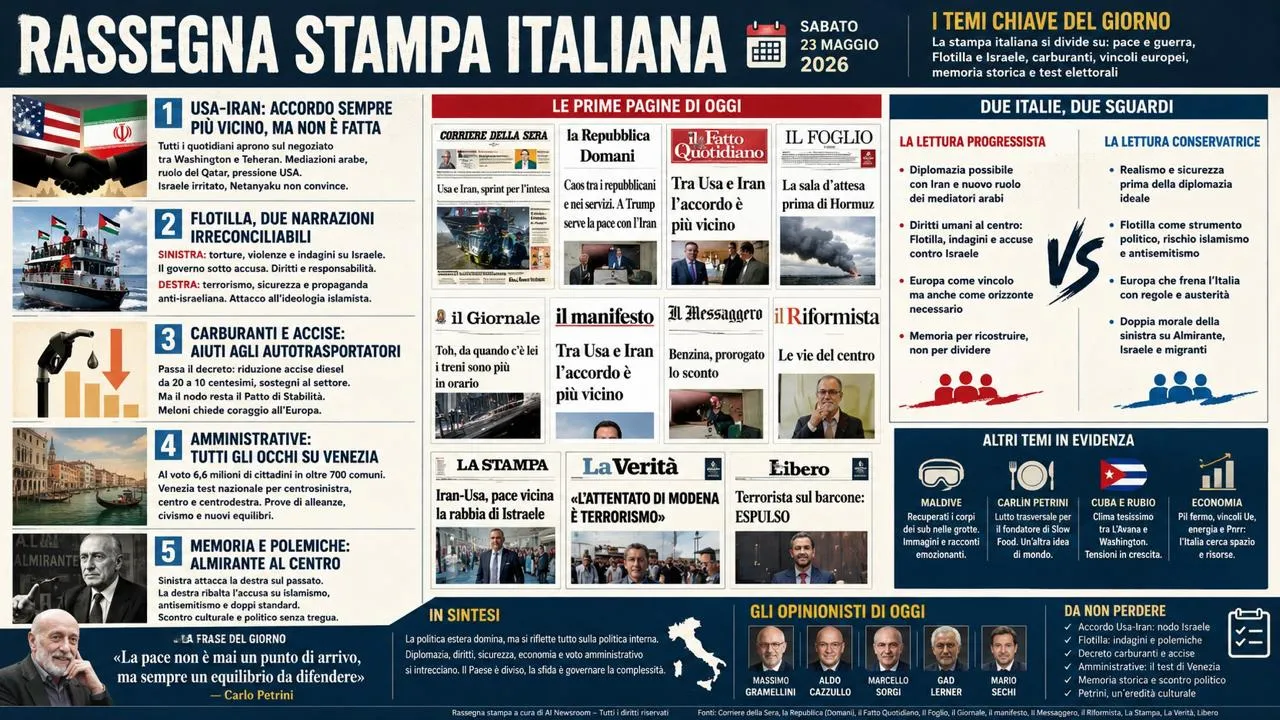 Rassegna stampa italiana — sabato 23 maggio 2026