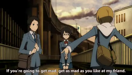 Durarara - 18(704x400 h264) MP4 - "Durarara - 18(704x400 h264) MP4 part01 rar" yEnc