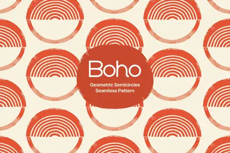 EE - Boho Geometric Semicircles Seamless Pattern LXFU326