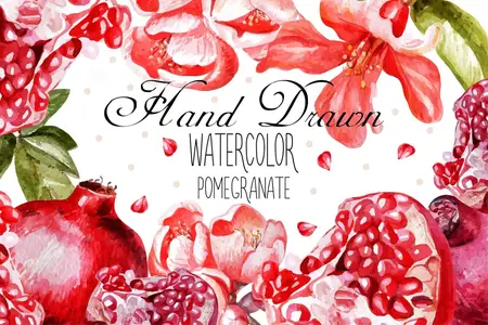 EE - Beautiful Watercolor Pomegranates PA283BP