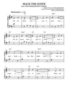 Mack The Knife - Bobby Darin (Easy Piano)