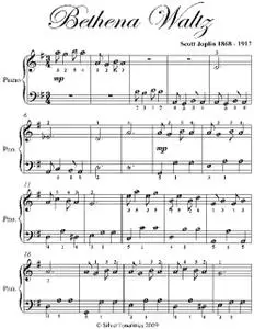 «Bethena Waltz Easy Piano Sheet Music» by Scott Joplin