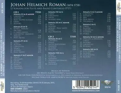 Johan Helmich Roman (1694-1758) - 12 Sonatas for Flute and B.C. -  Jed Wentz & Musica ad Rhenum (2015) {2CD Brilliant Classics}