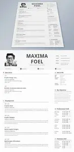Single Page Resume Template PSD
