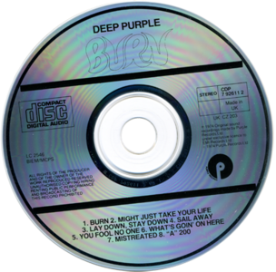 Deep Purple - Burn (1974) [UK 1st Pressing - CDP 7 92611 2]