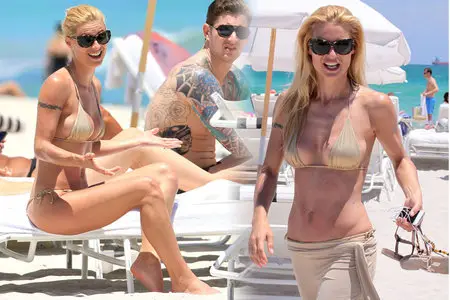 Michelle Hunziker - Bikini at the Beach in Miami, April 26, 2012 Part 2