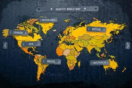 Creative Market Grunge World Map