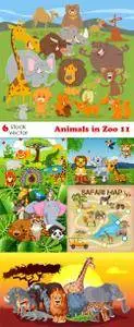 Vectors - Animals in Zoo 11