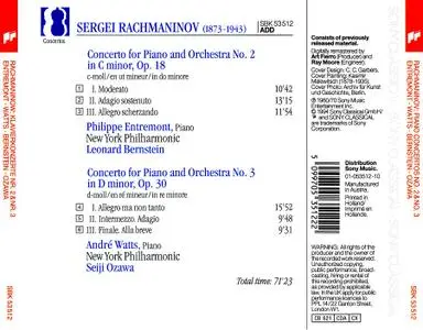 Philippe Entremont, Leonard Bernstein, André Watts, Seiji Ozawa - Rachmaninov: Piano Concertos Nos. 2 & & 3 (1994)