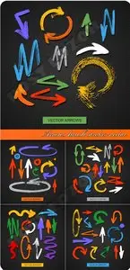Arrows brush strokes vector